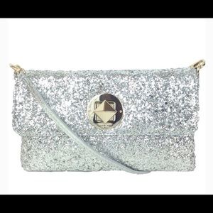 Kate Spade “Missy” Silver Sparkle Crossbody/Clutch